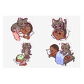 Dr. Bubby Sticker Sheet: Cozy Kitten Sleep & Nap Scene Stickers